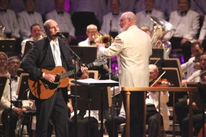 John Williams leading the Boston Pops with James Taylor 7.14.12 (Hilary Scott)